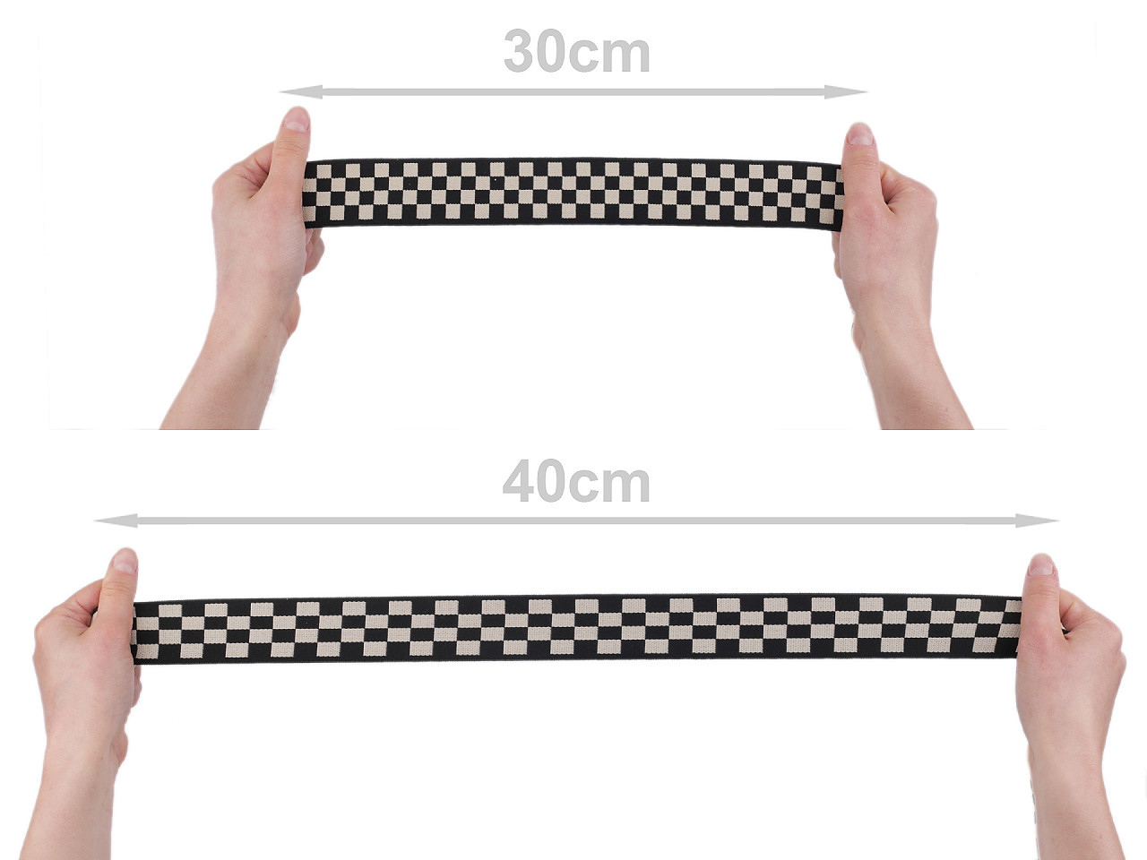 Banda elastica moale latime 40 mm - Negru (1 Metru)