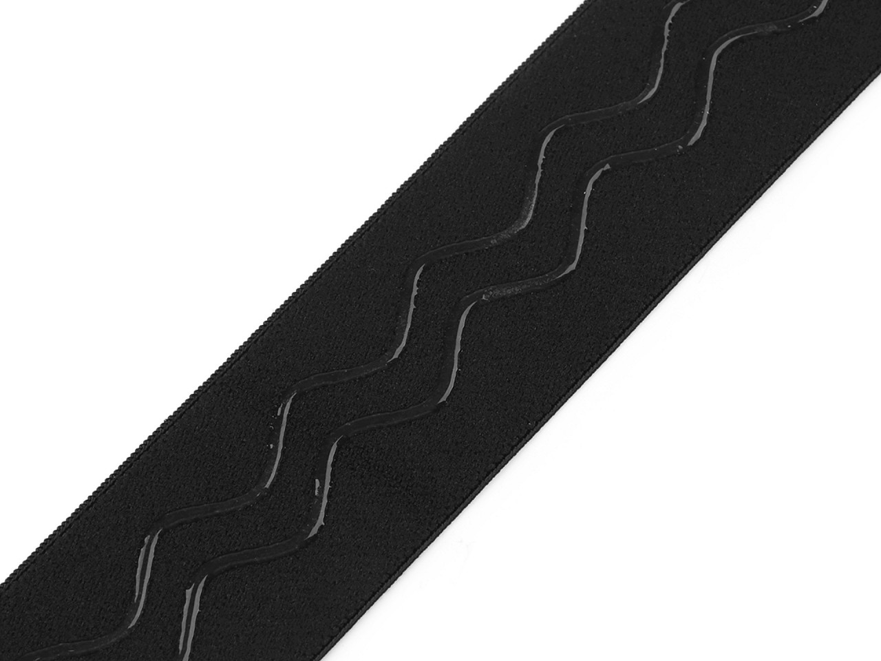Banda elastica cu silicon latime 40 mm - Negru (1 Metru)