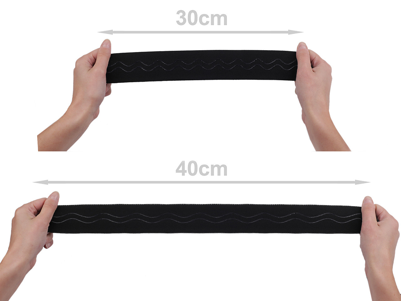 Banda elastica cu silicon latime 50 mm - Negru (1 Metru)