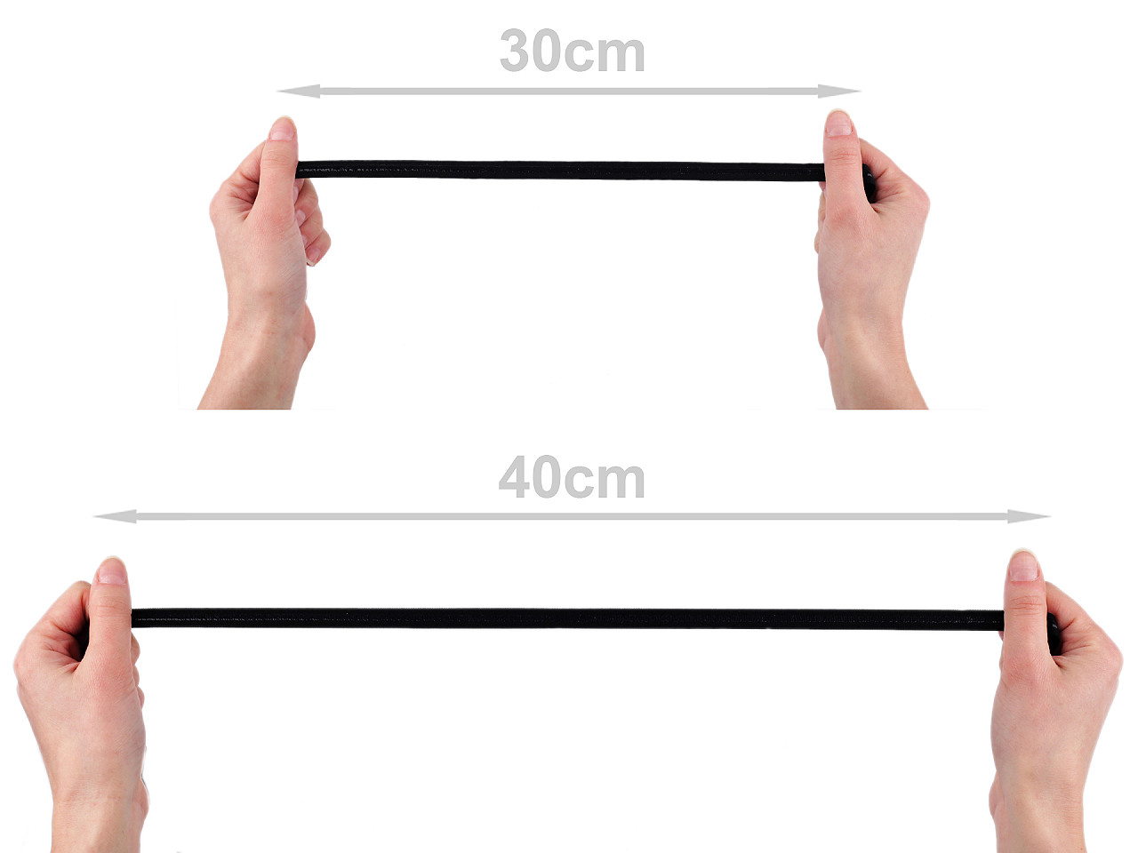 Banda elastica cu silicon  12 mm - Negru (1 Metru)