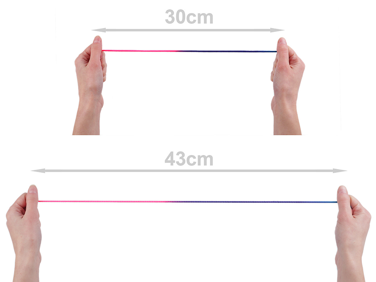 Snur elastic rotund curcubeu ø3 mm moale - Multicolor (1 Metru)