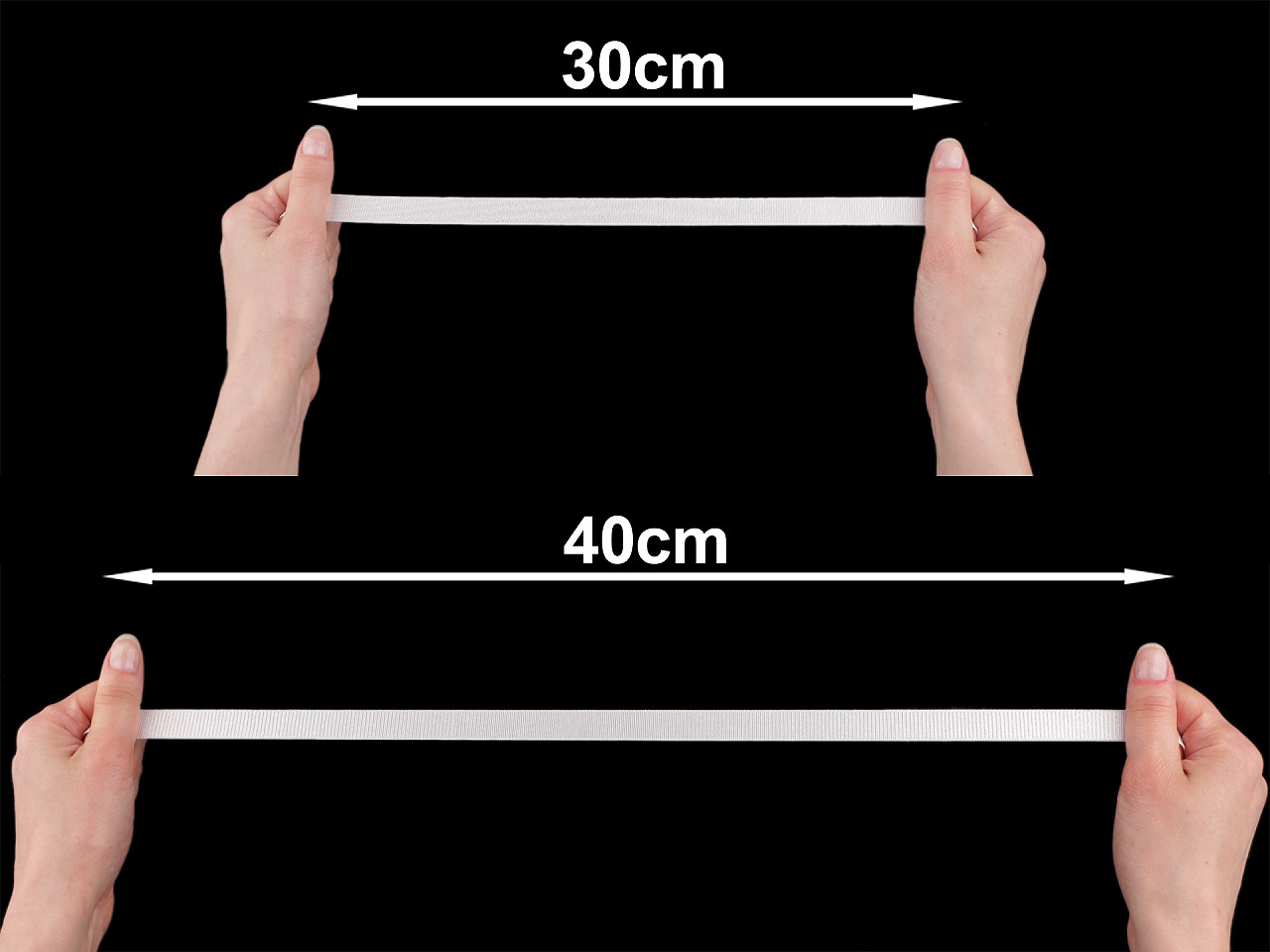 Elastic satinat 15 mm - Alb (10 Metri)