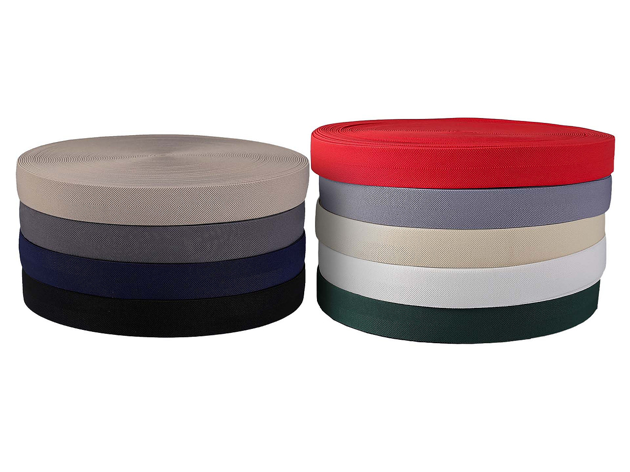 Elastic cu model twill pentru curele si bretele, latime 40 mm - Roșu (1 Metru)