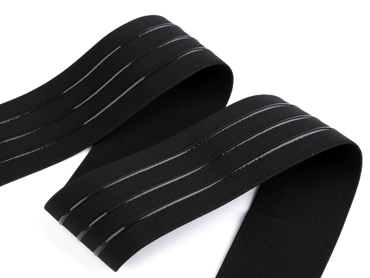 Banda elastica cu silicon  latime 50 mm - Negru (1 Metru)