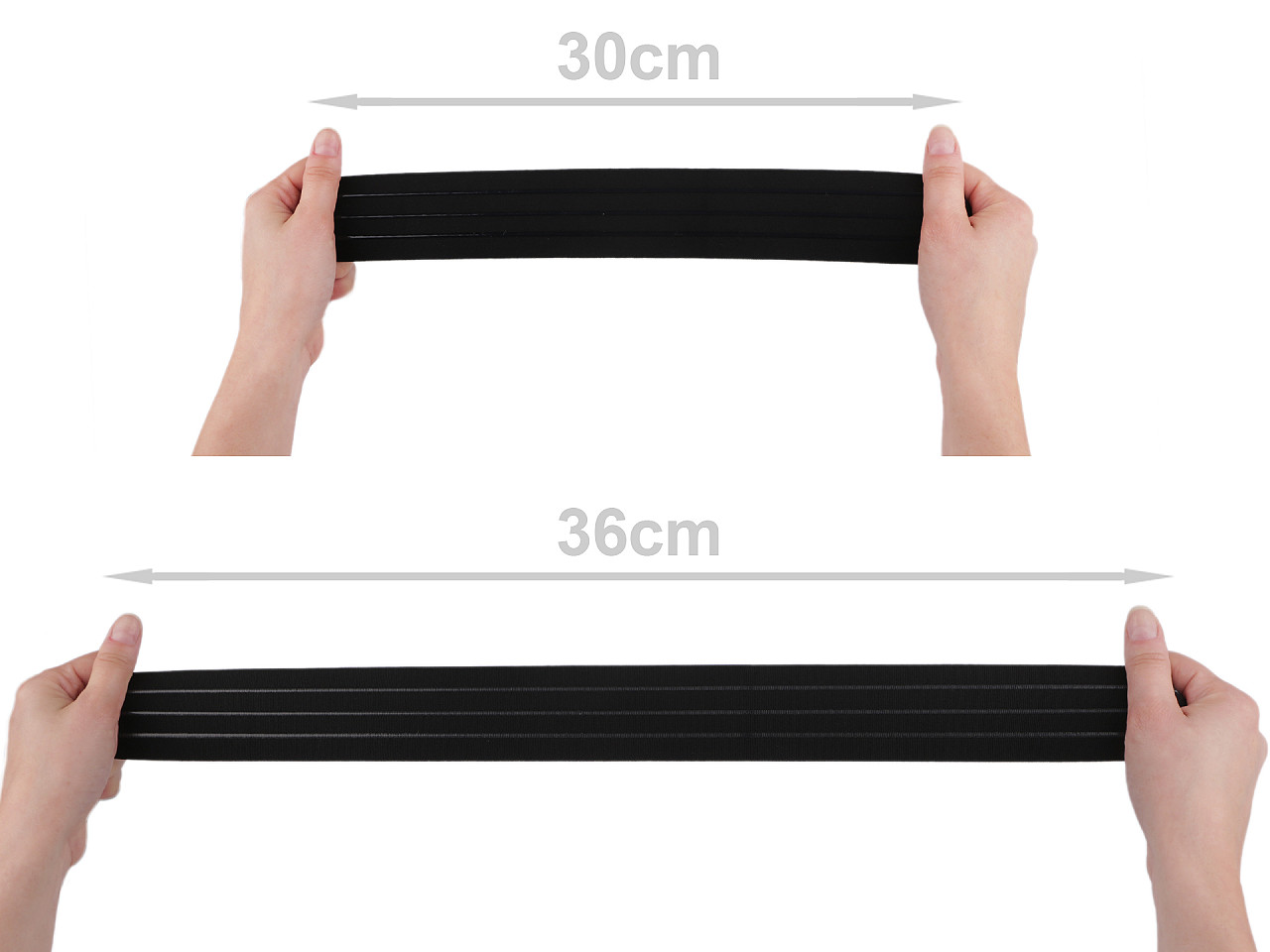 Banda elastica cu silicon  latime 50 mm - Negru (1 Metru)