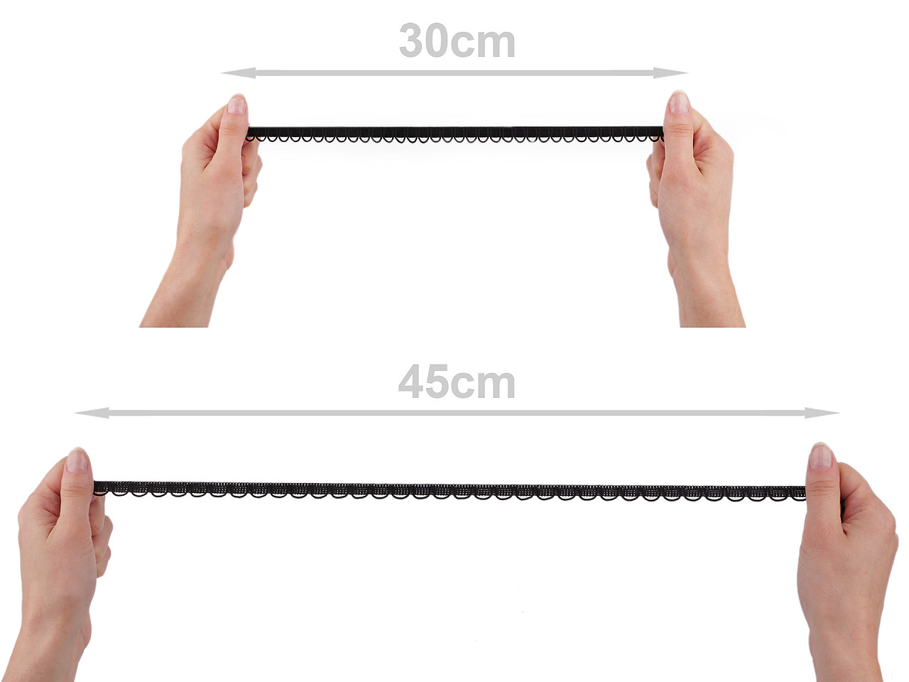 Elastic cu ochrti latime 13 mm - Negru (18 Metri)