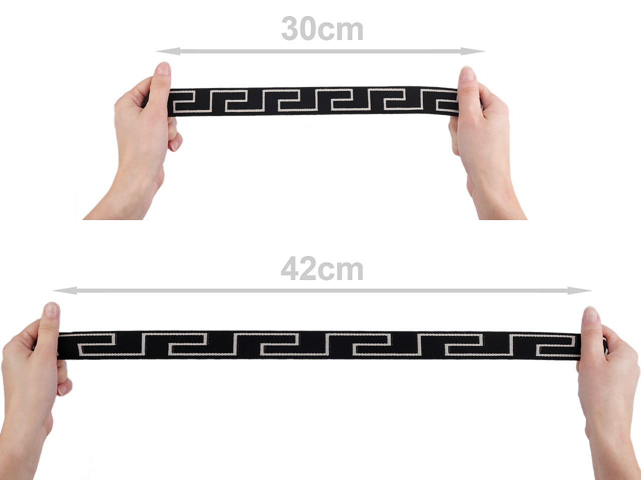 Banda elastica moale, 30 mm - Negru (1 Metru)