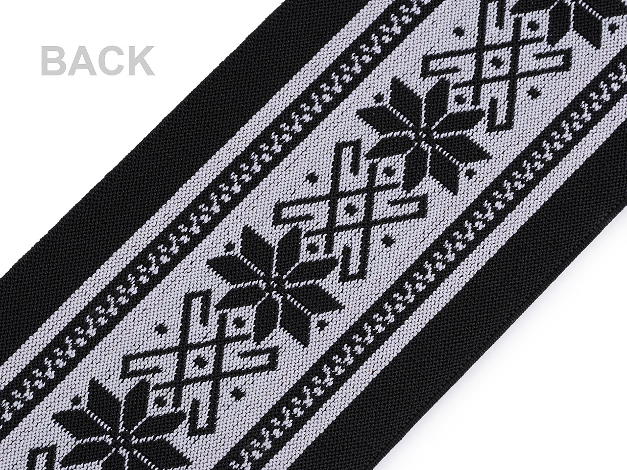 Banda elastica decorativa, 10cm - Negru (1 Metru)