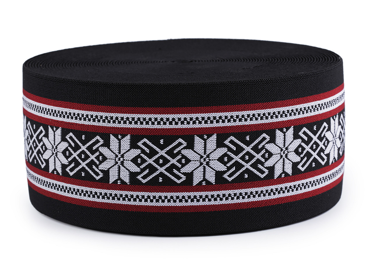 Banda elastica decorativa, 10cm - Negru (1 Metru)