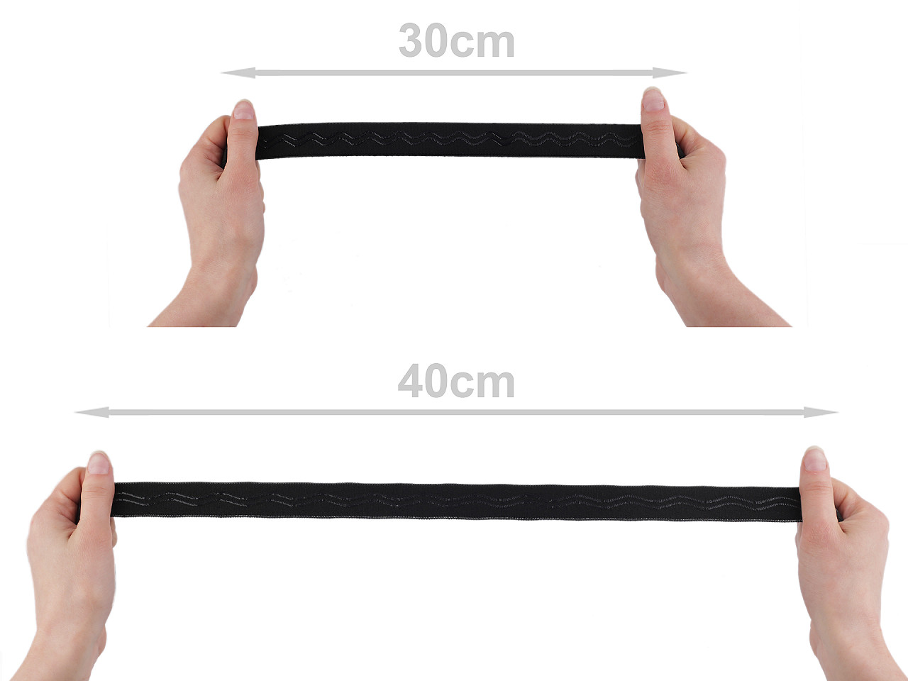 Banda elastica cu silicon 25 mm - Negru (1 Metru)