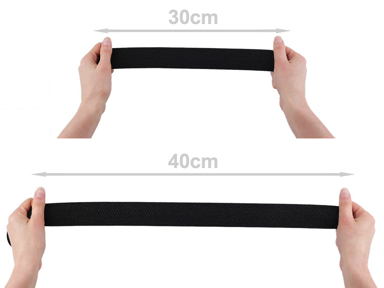 Banda elastica 40 mm - Negru (1 Metru)