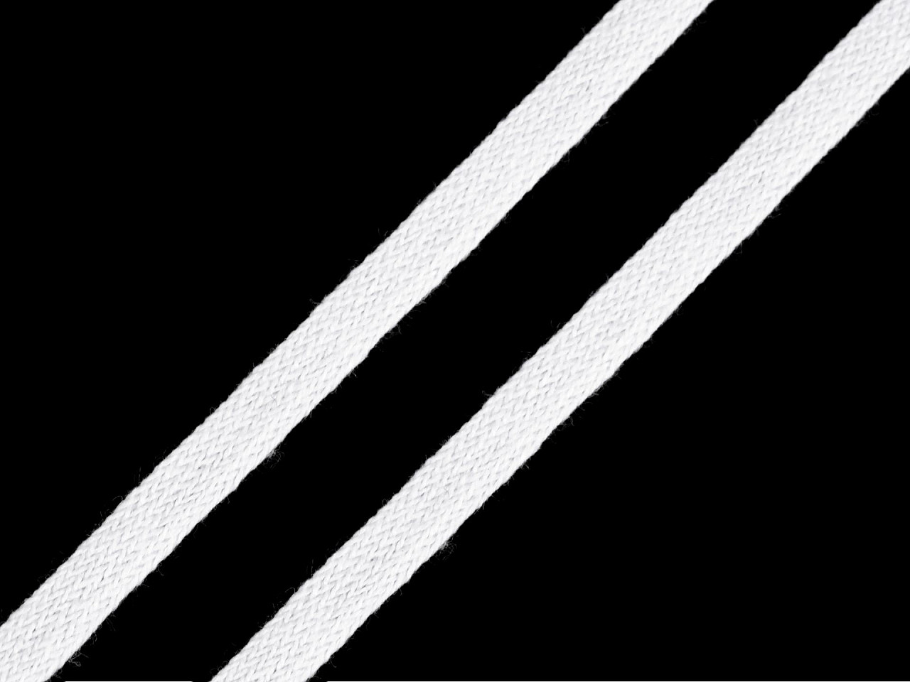 Bandă bumbac, confecții nou nascuți, lățime  5 mm - Alb (100 Metri)