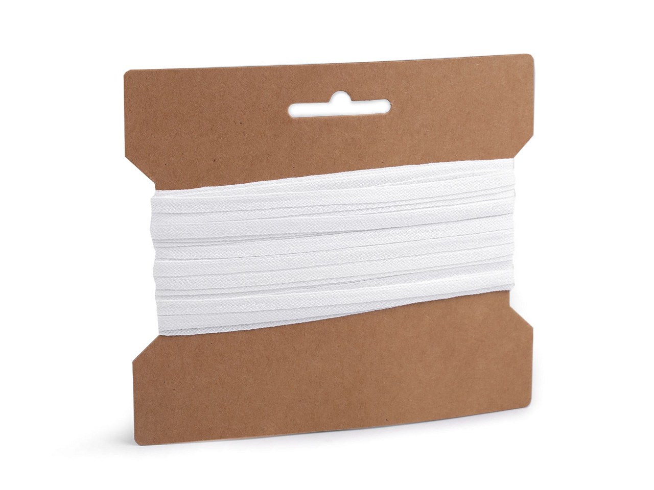 Bandă bumbac, confecții nou nascuți, lățime  5 mm - Alb (100 Metri)