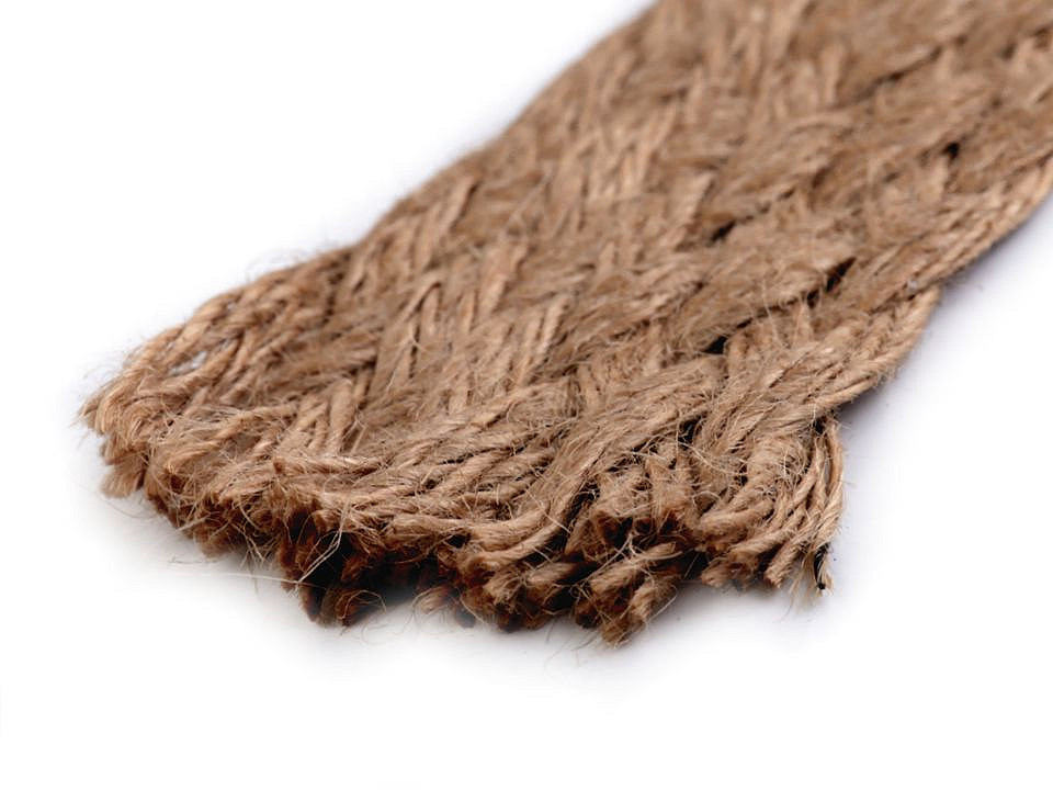 Chingă de iută împletită, lățime 35 mm - Ecru natural (1 Metru)