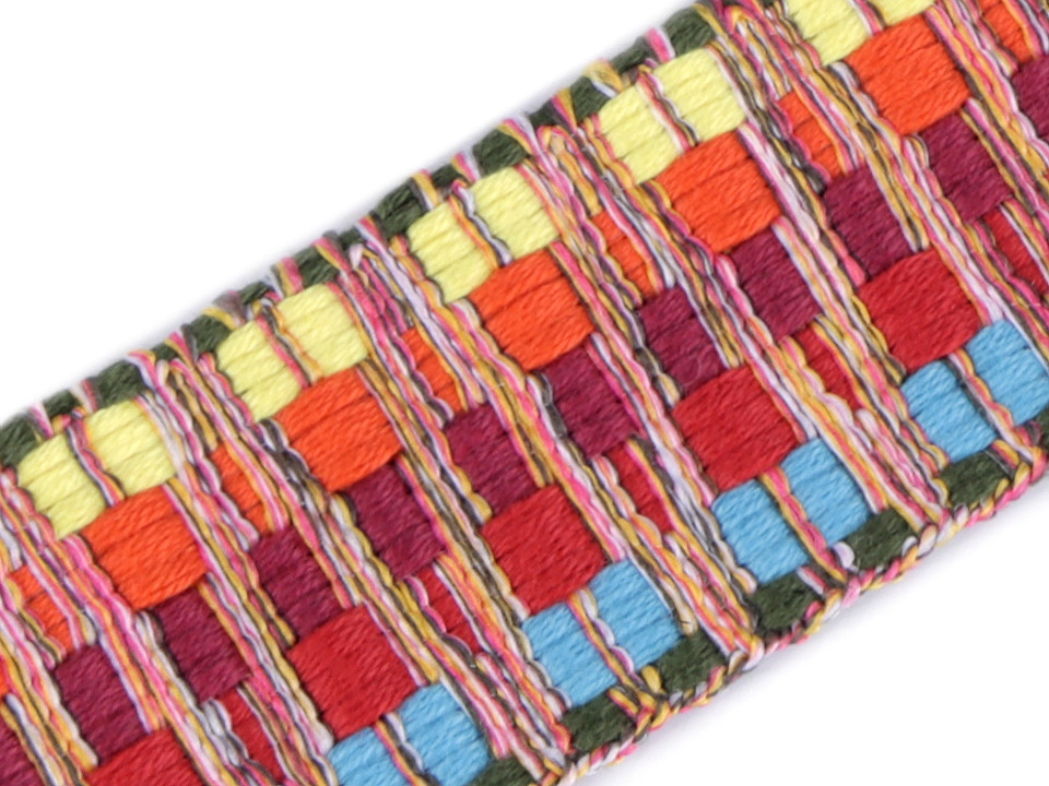 Chingă cu față dublă, lățime 38 mm - Multicolor (1 Metru)