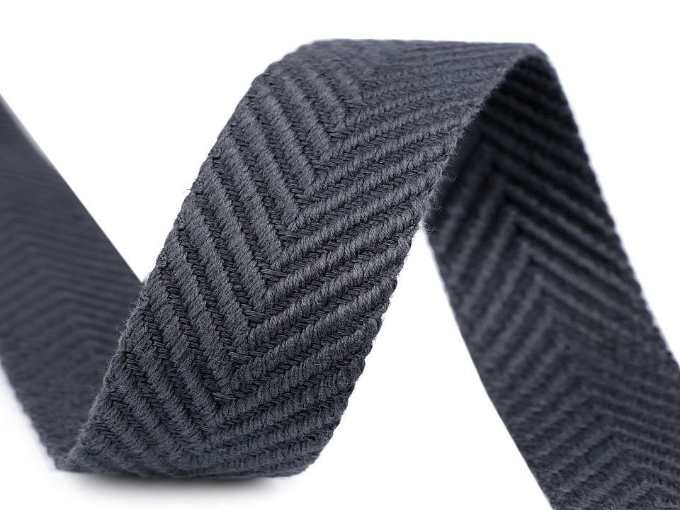 Chingă față dublă, lățime 38 mm - Gri închis (1 Metru)