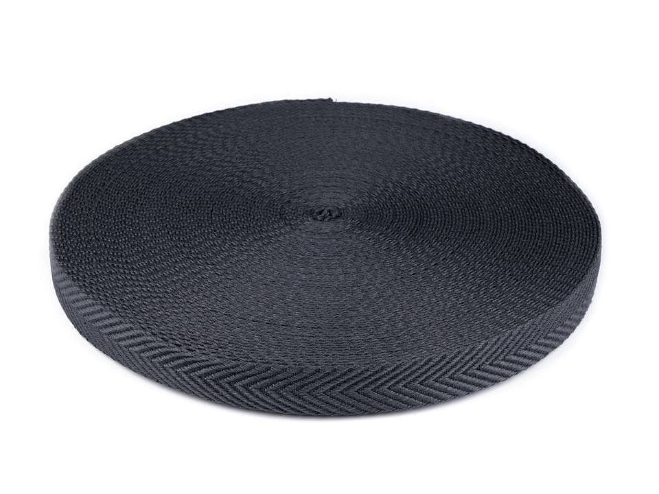 Chingă față dublă, lățime 38 mm - Gri închis (1 Metru)