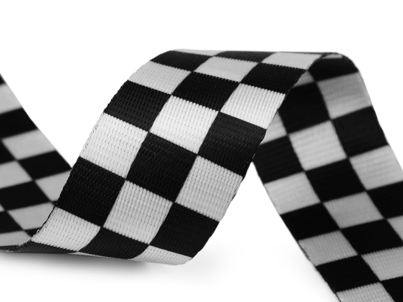 Chingă cu două fețe lucioasă, lățime 38 mm - Negru (1 Metru)