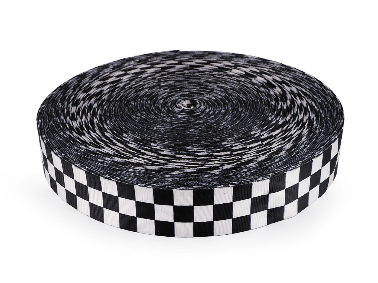 Chingă cu două fețe lucioasă, lățime 38 mm - Negru (1 Metru)