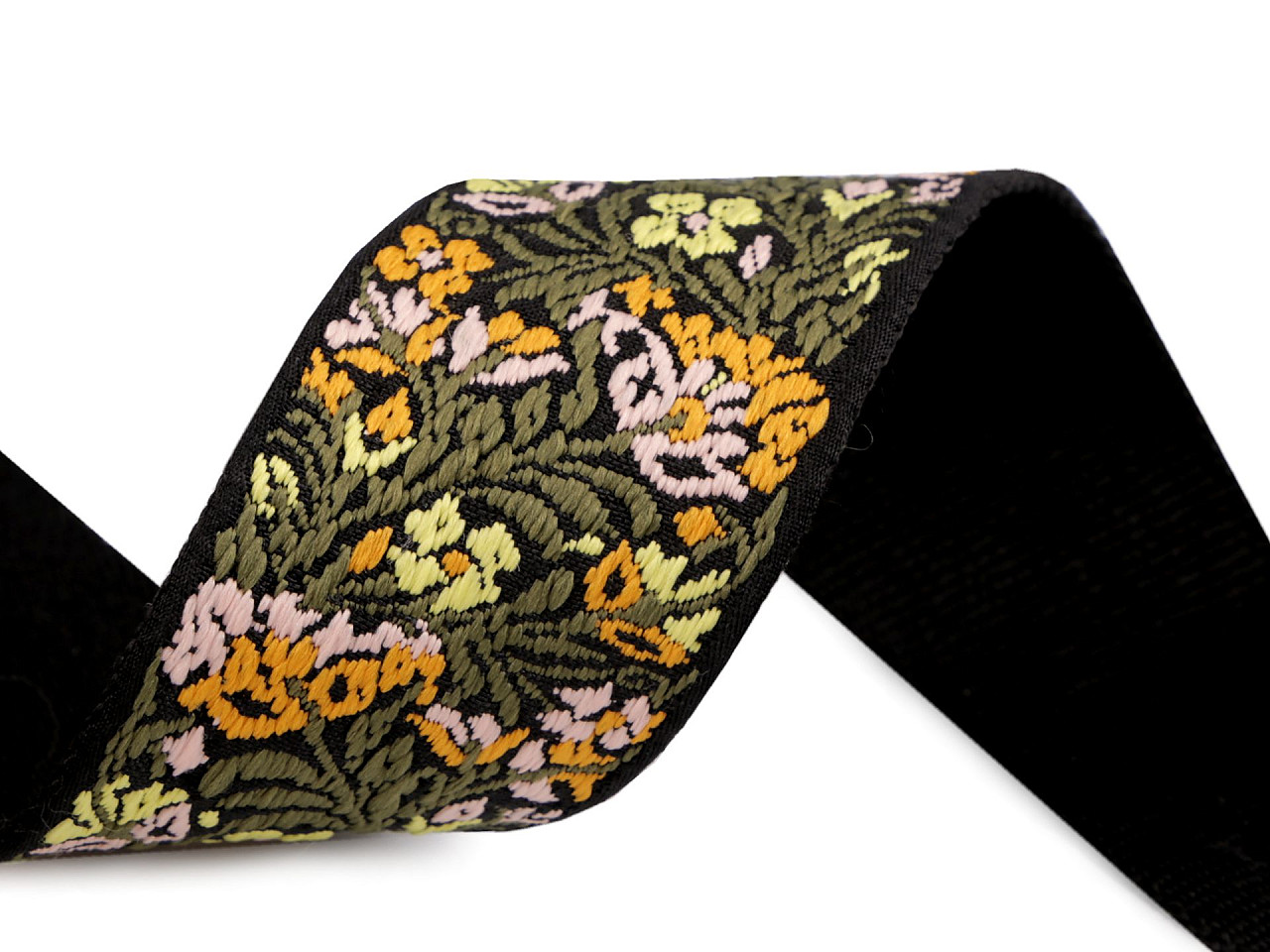 Chinga cu broderie latime 50 mm - Roșu (1 Metru)