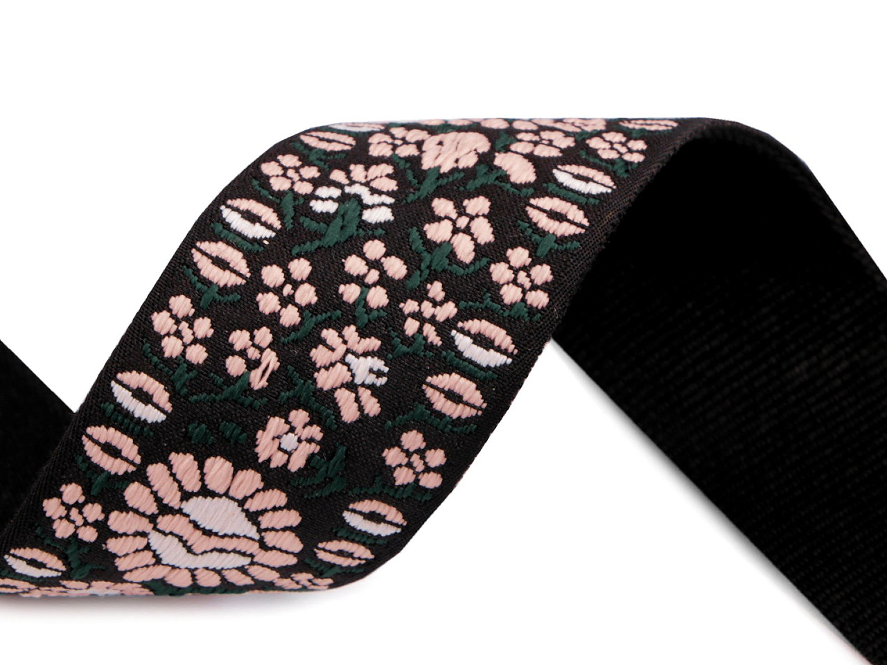 Chinga cu broderie latime 50 mm - Roșu (1 Metru)