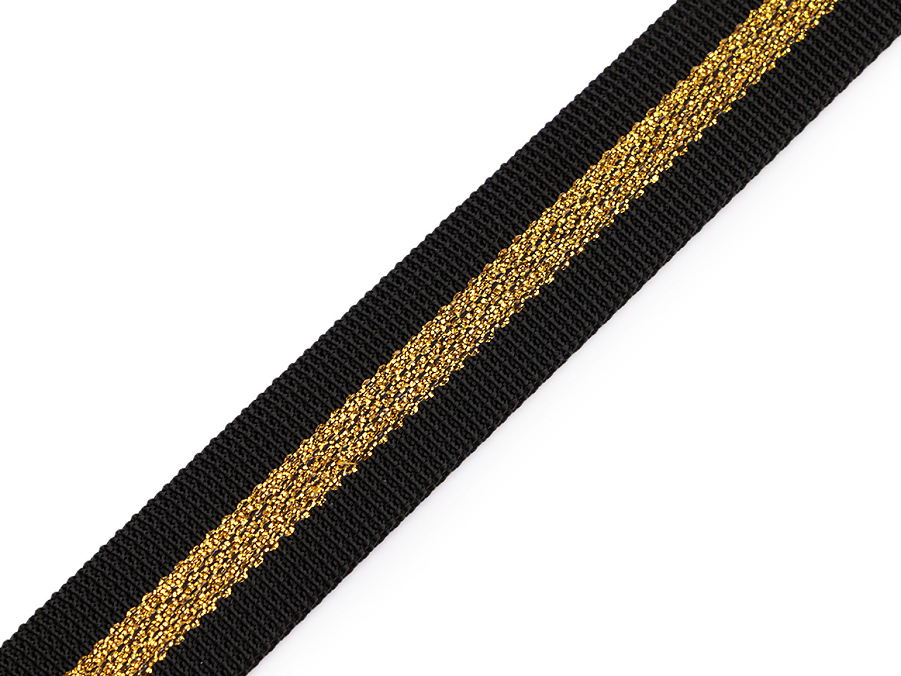 Chingă din polipropilenă cu lurex, latime 25 mm - Verde închis (1 Metru)