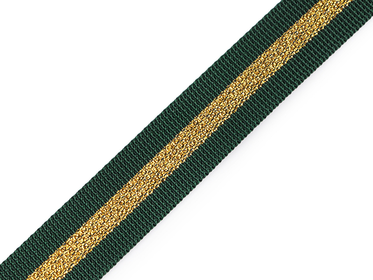 Chingă din polipropilenă cu lurex, latime 25 mm - Verde închis (1 Metru)