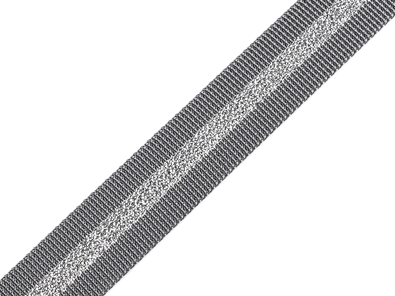 Chingă din polipropilenă cu lurex, latime 25 mm - Verde închis (1 Metru)