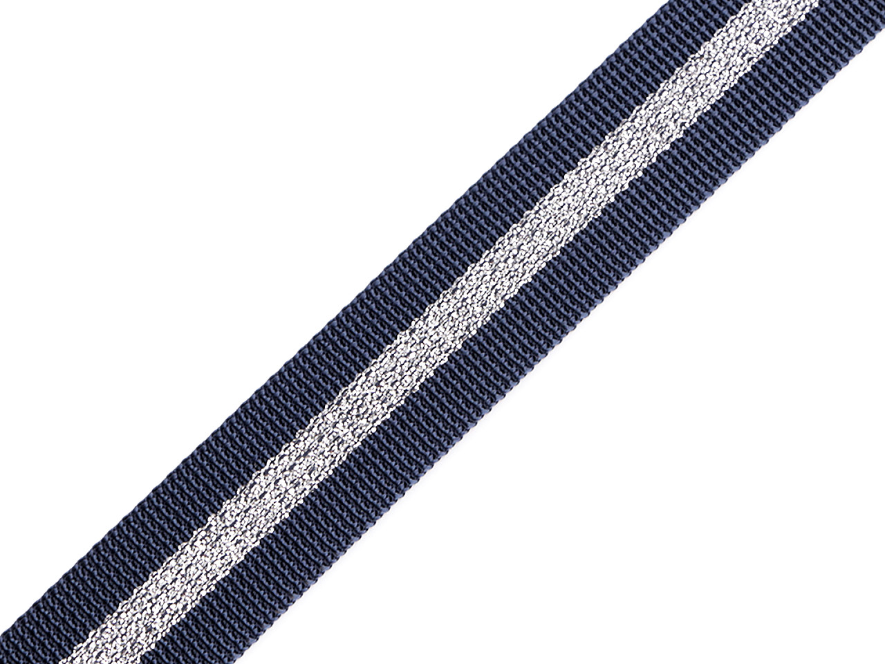 Chingă din polipropilenă cu lurex, latime 25 mm - Verde închis (1 Metru)