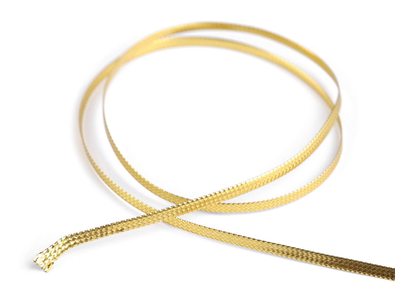 Şnur plat lurex, gol în interior, lățime 2,5 mm - Auriu (200 Metri) Şnur plat lurex, gol în interior, lățime 2,5 mm - Auriu (200 Metri)