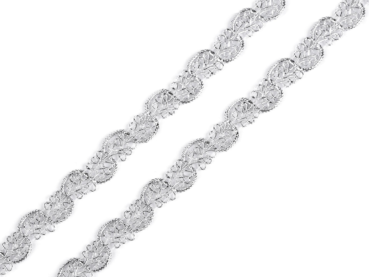 Galon decorativ cu fir metalic - Argintiu (18 Metri)