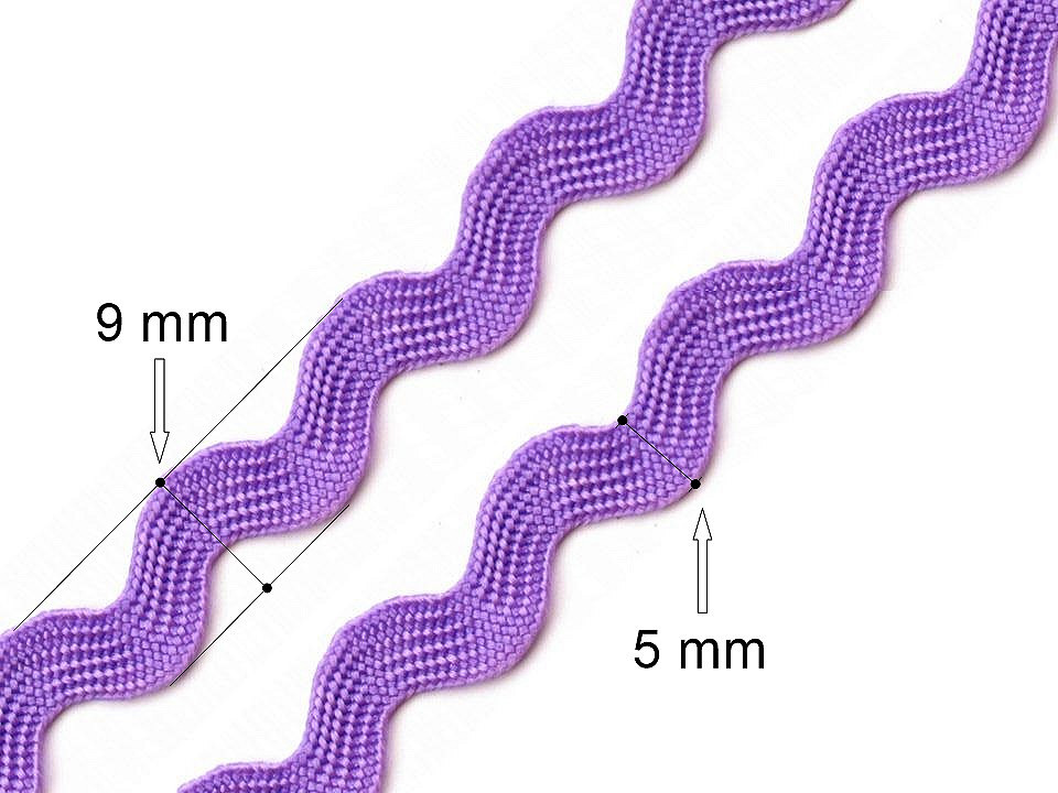 Bandă zig-zag, lățime 5 mm - Roz deschis (30 Metri)