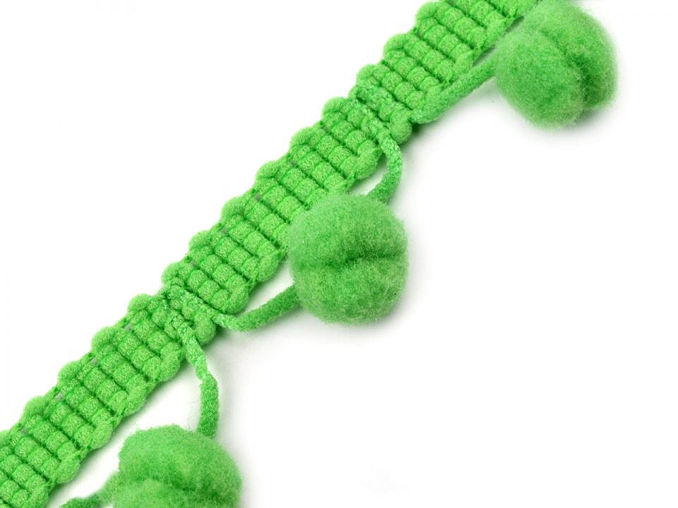 Bandă cu ciucuri, lățime 20 mm - Galben vanilie (1 Metru)