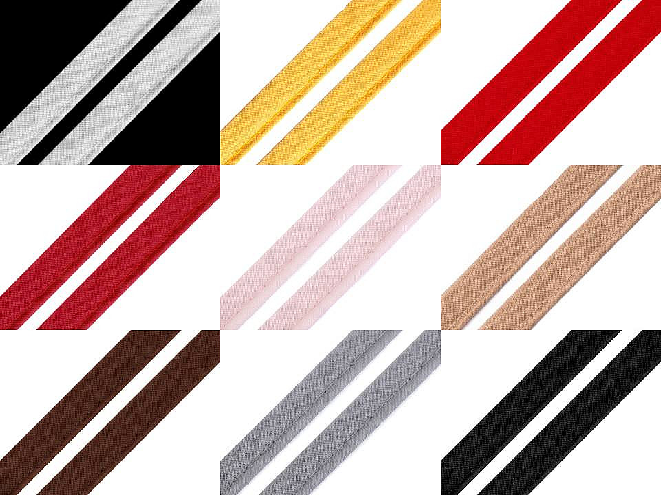 Paspoal / vipușcă bumbac, lățime 12 mm - Ecru deschis (50 Metri)