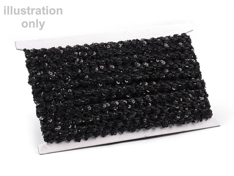 Bandă decorativă cu paiete, lățime 15 mm - Auriu (1 Metru)