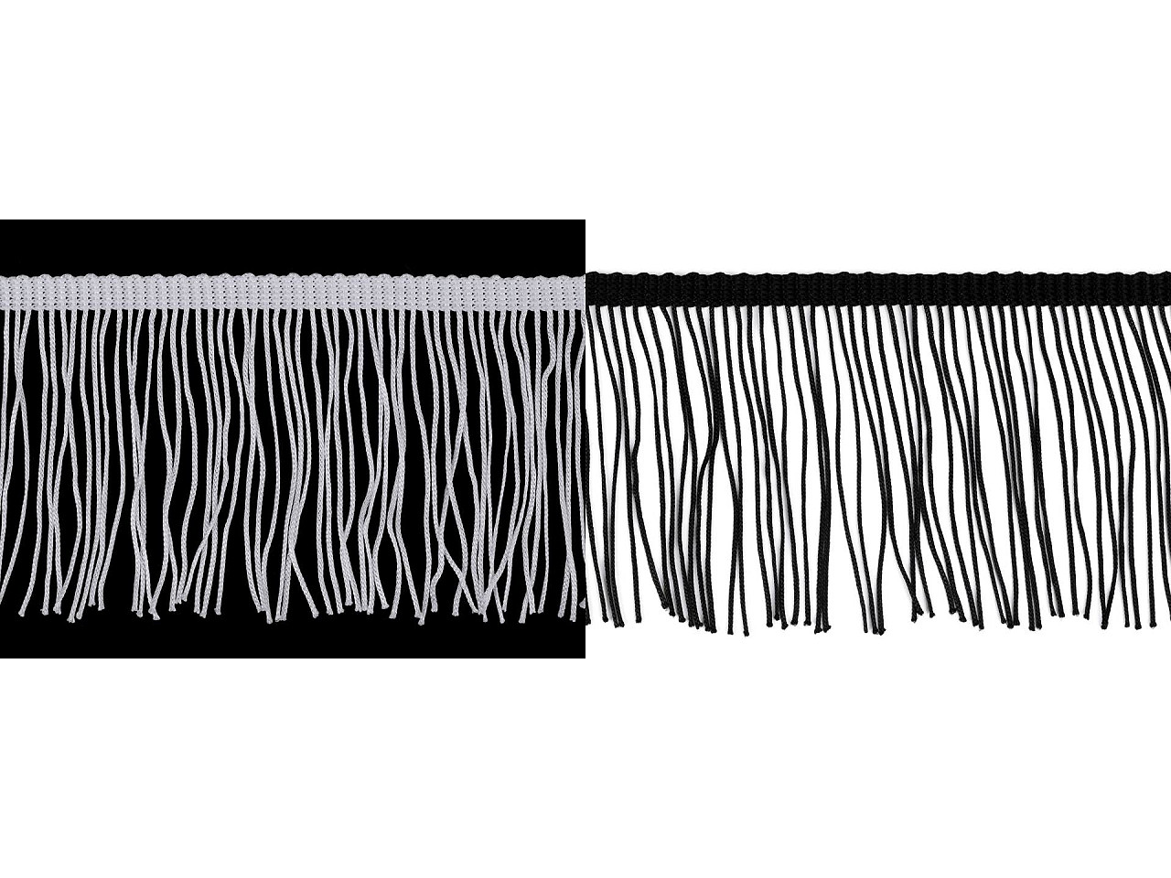 Franjuri, lățime 10 cm - Negru (1 Metru)