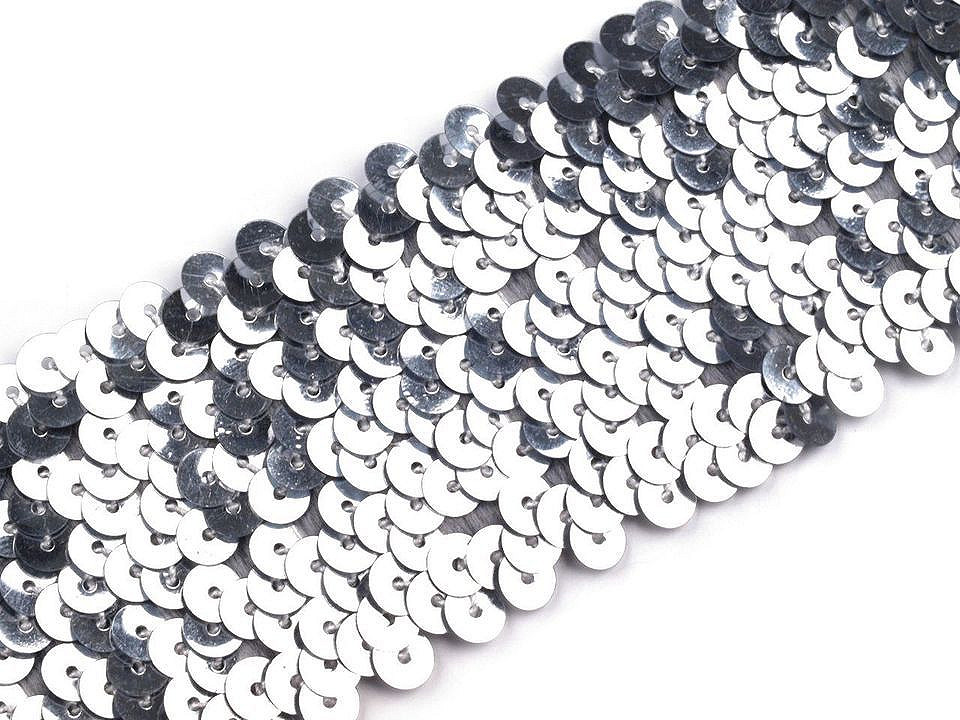 Bandă elastică cu paiete, lățime 45 mm - Auriu (1 Metru)