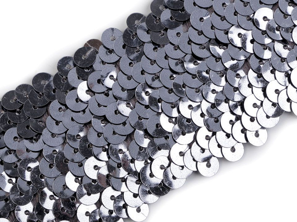 Bandă elastică cu paiete, lățime 45 mm - Auriu (1 Metru)