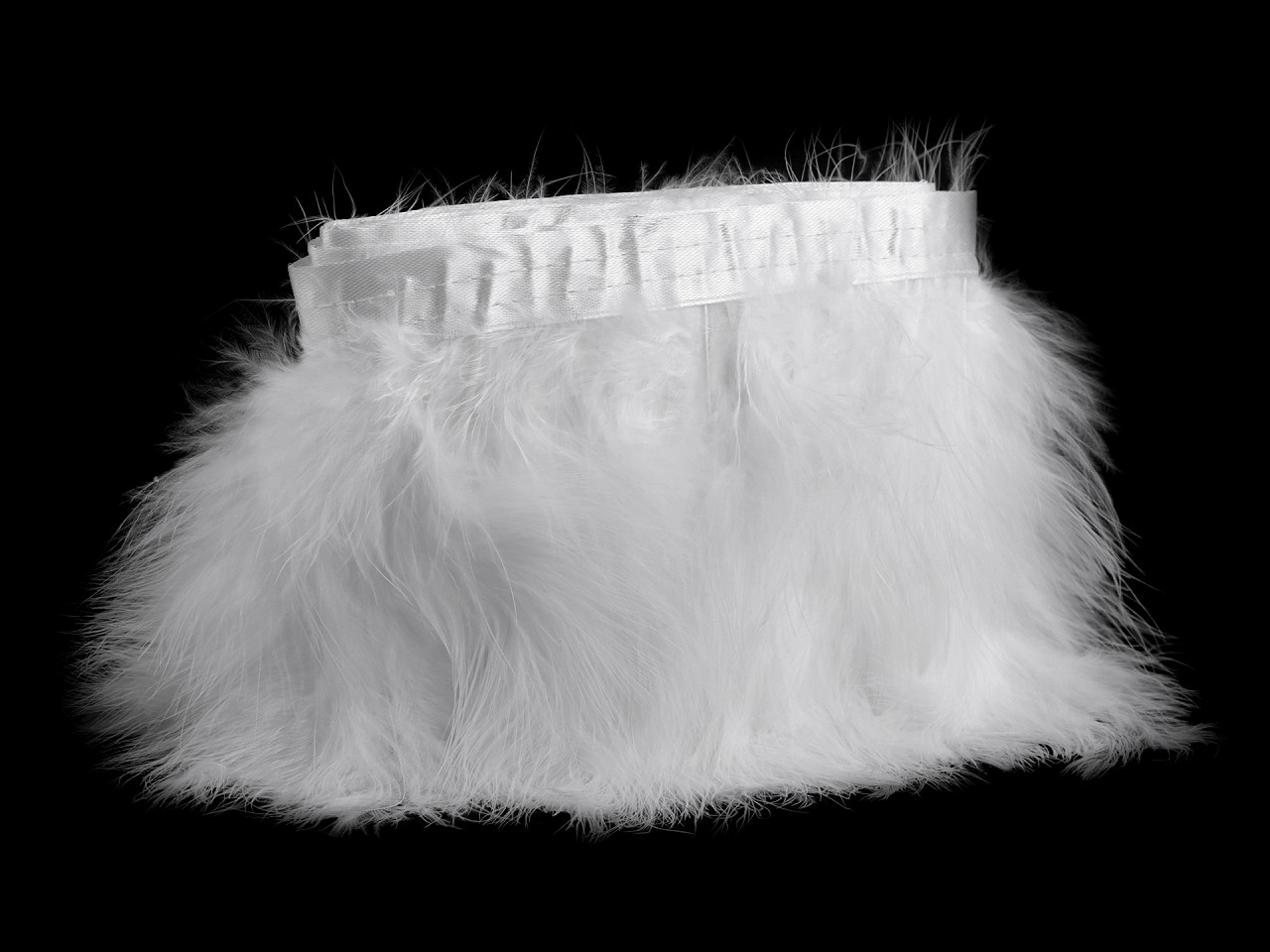 Bandă din pene de barză marabou 12-15 cm - Alb (1 Bucată)