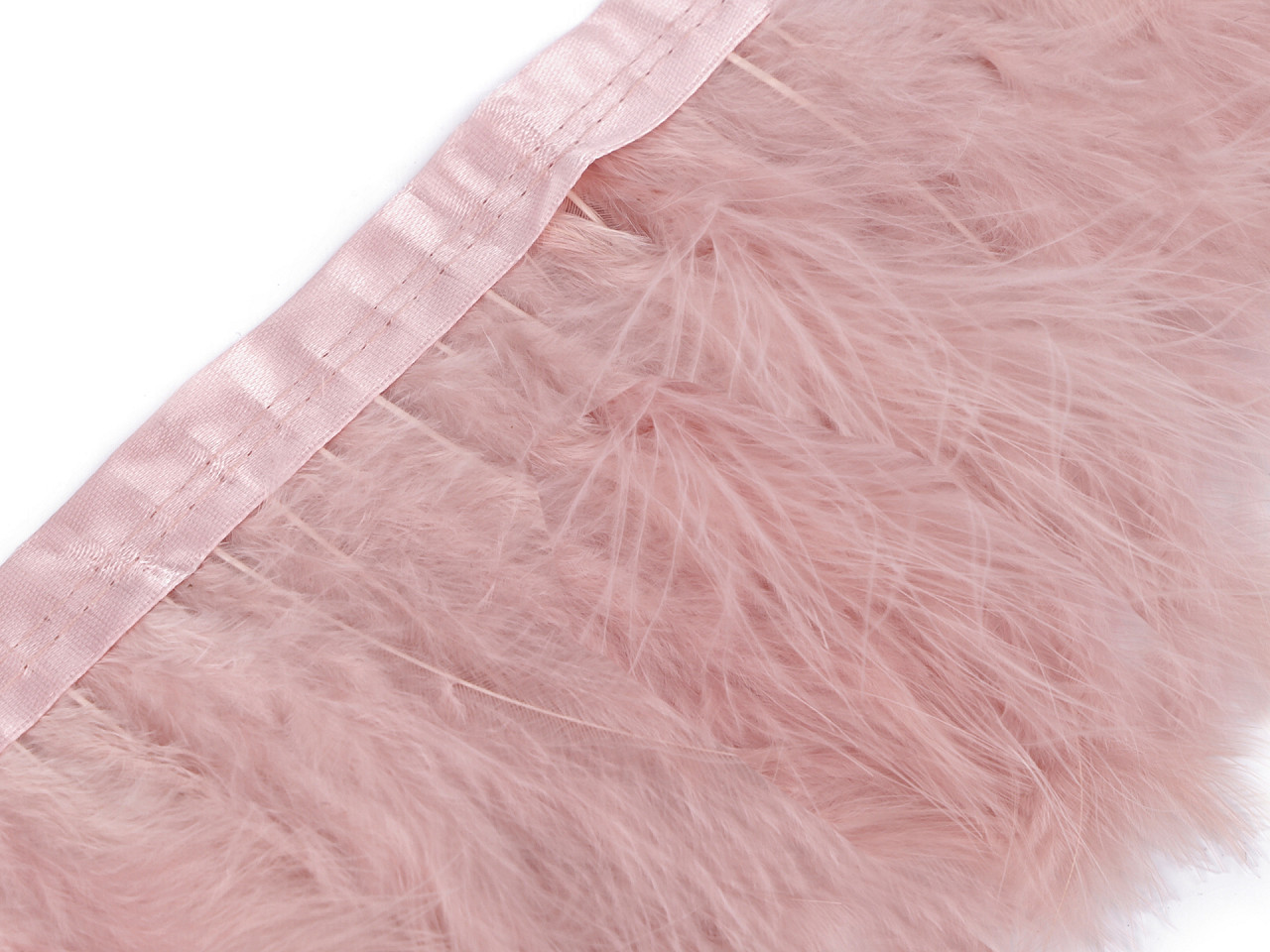 Bandă din pene de barză marabou 12-15 cm - Alb (1 Bucată)