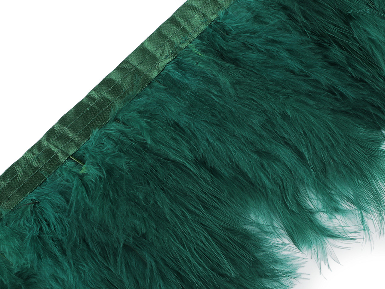 Bandă din pene de barză marabou 12-15 cm - Alb (1 Bucată)