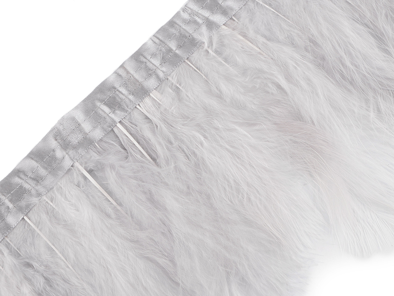 Bandă din pene de barză marabou 12-15 cm - Alb (1 Bucată)