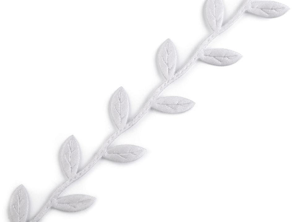 Bandă decorativă cu frunze din satin - Verde (1 Metru)