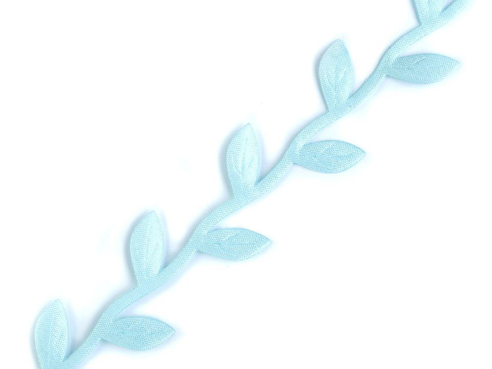 Bandă decorativă cu frunze din satin - Verde (1 Metru)