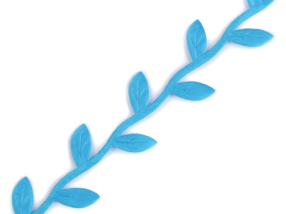 Bandă decorativă cu frunze din satin - Verde (1 Metru)