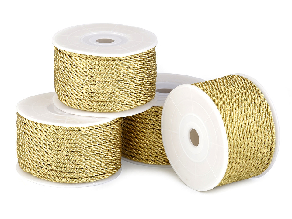 Șnur răsucit lurex, ø2,5 mm - Auriu (20 Metri)