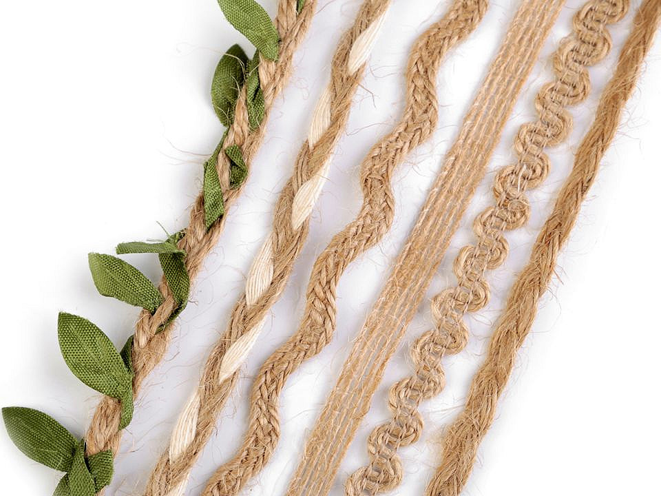 Set șnururi decorative iută - Mix modele (12 Seturi)