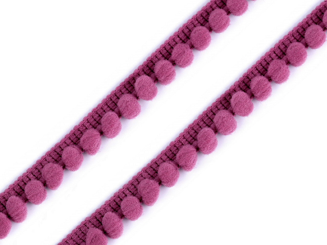 Bandă cu ciucuri, lățime 11 mm - Gri porumbel (1 Metru)