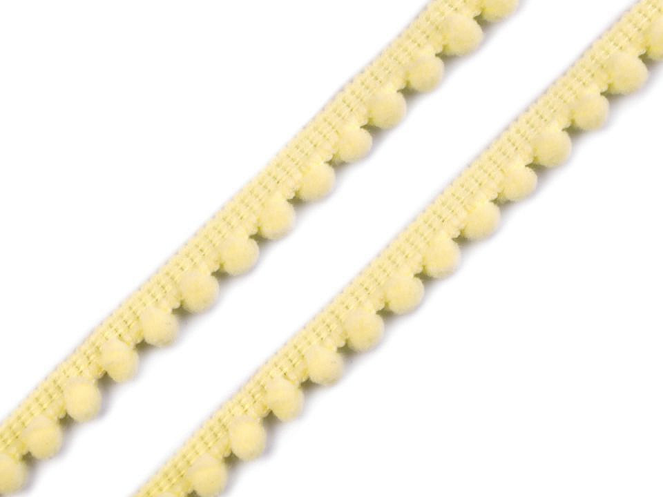 Bandă cu ciucuri, lățime 11 mm - Gri porumbel (1 Metru)