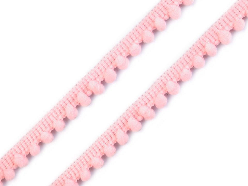 Bandă cu ciucuri, lățime 11 mm - Gri porumbel (1 Metru)